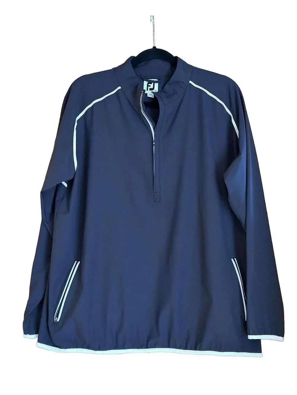 FootJoy Men's XL Black Pullover Golf Jacket with White Trim